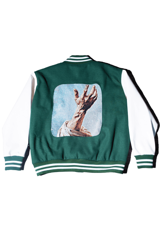Jesus Varsity Jacket: REACHING OUT